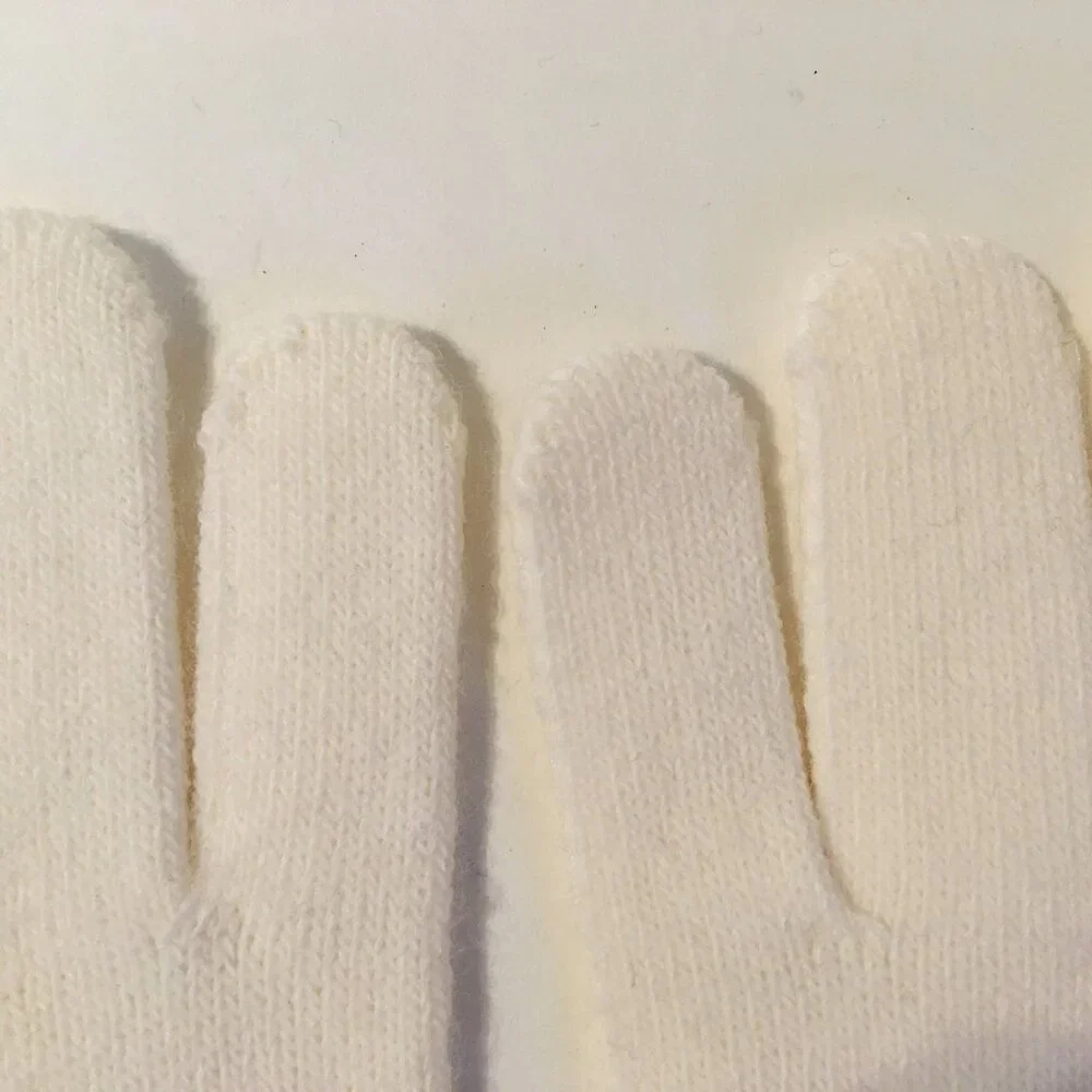 Black White Kids Gloves 2 Pair Boys Girls Children Unisex Knitted Stretch